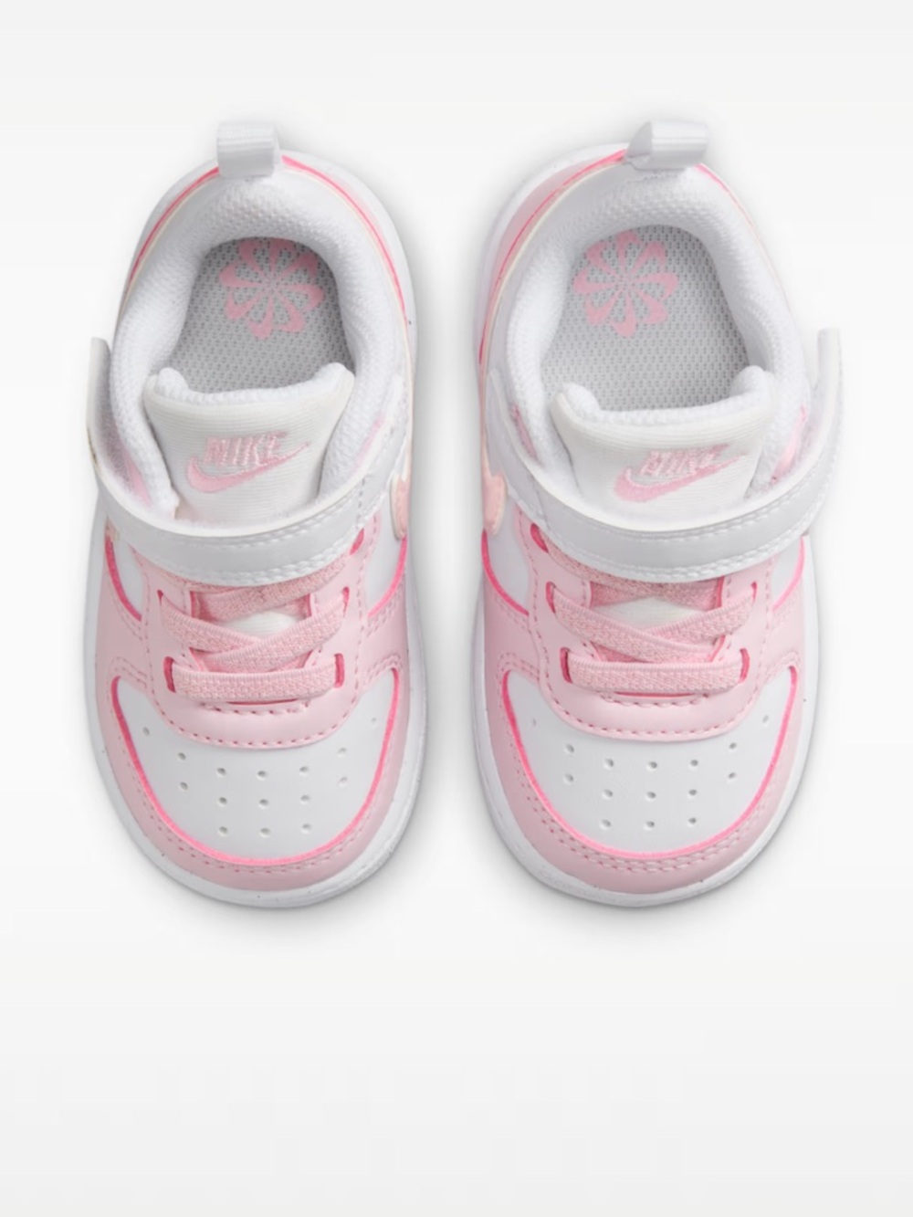 Nike Toddler White and Pink Velcro Sneakers size 6